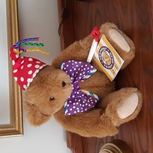 VTG Vermont Teddy Bear Happy Birthday Fully Posable